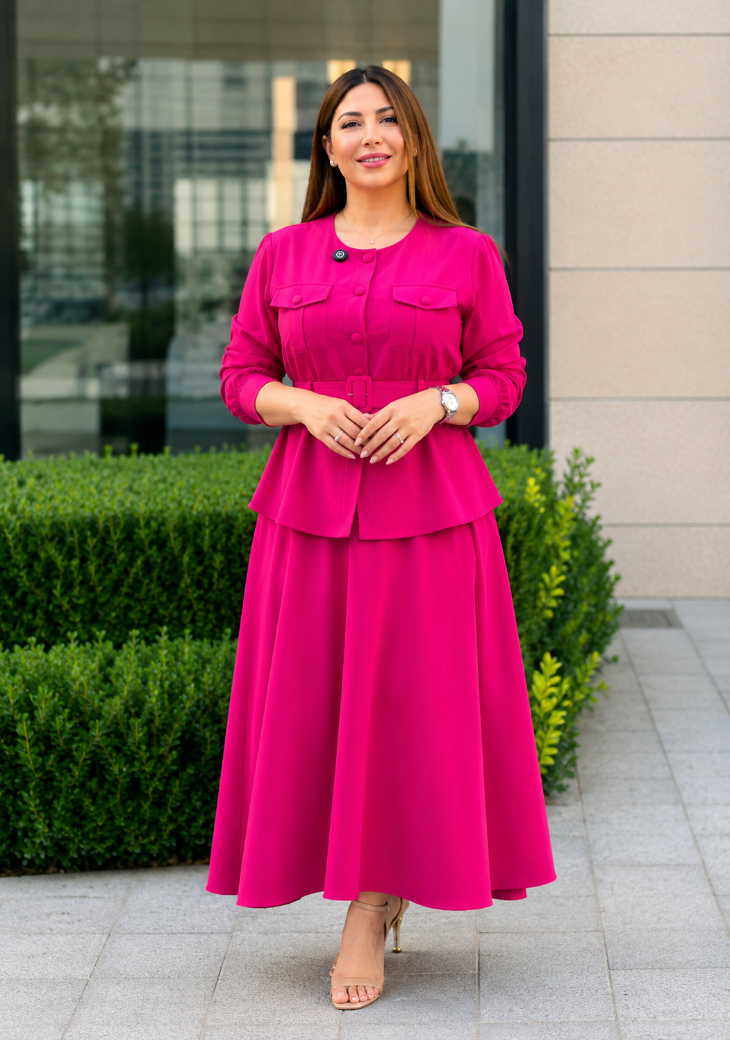 Women's Rayon Co-Ord Set with Belt