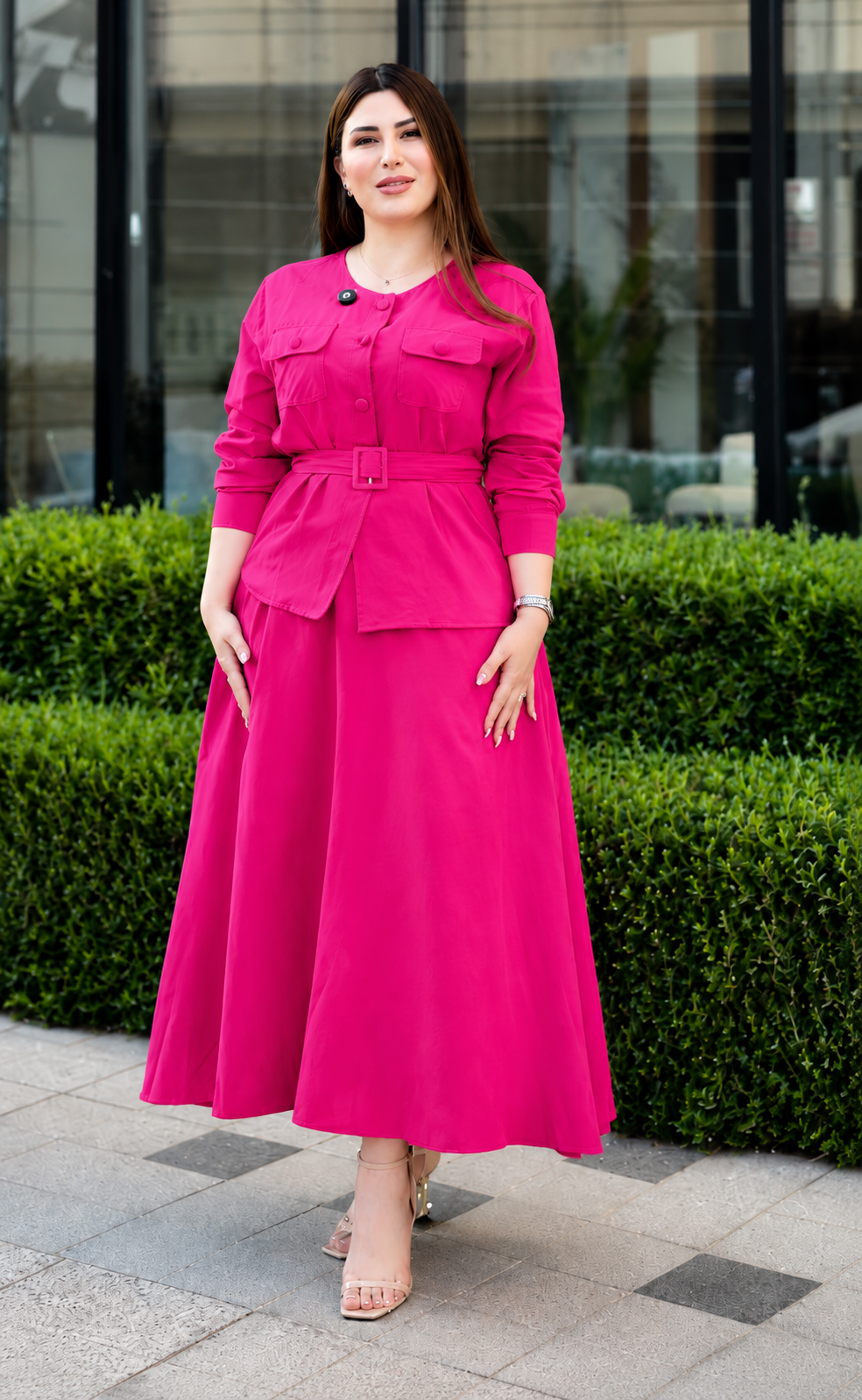 Women's Rayon Co-Ord Set with Belt