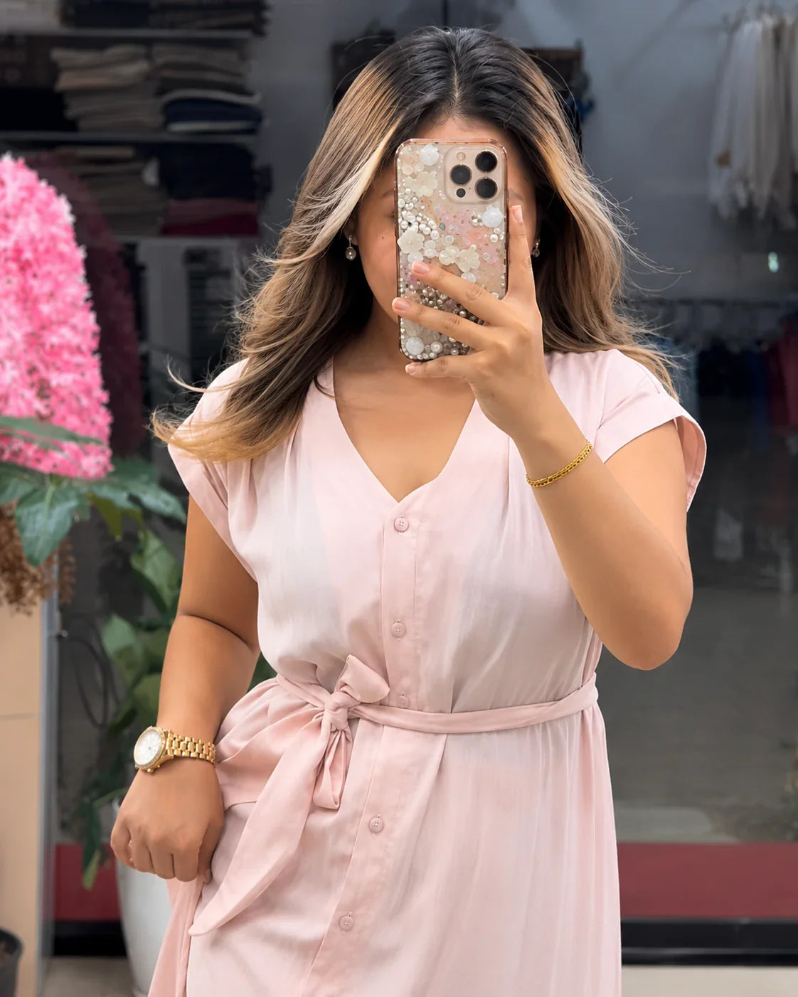 Vastras Aahana Pure Cotton Button Maxi Dress