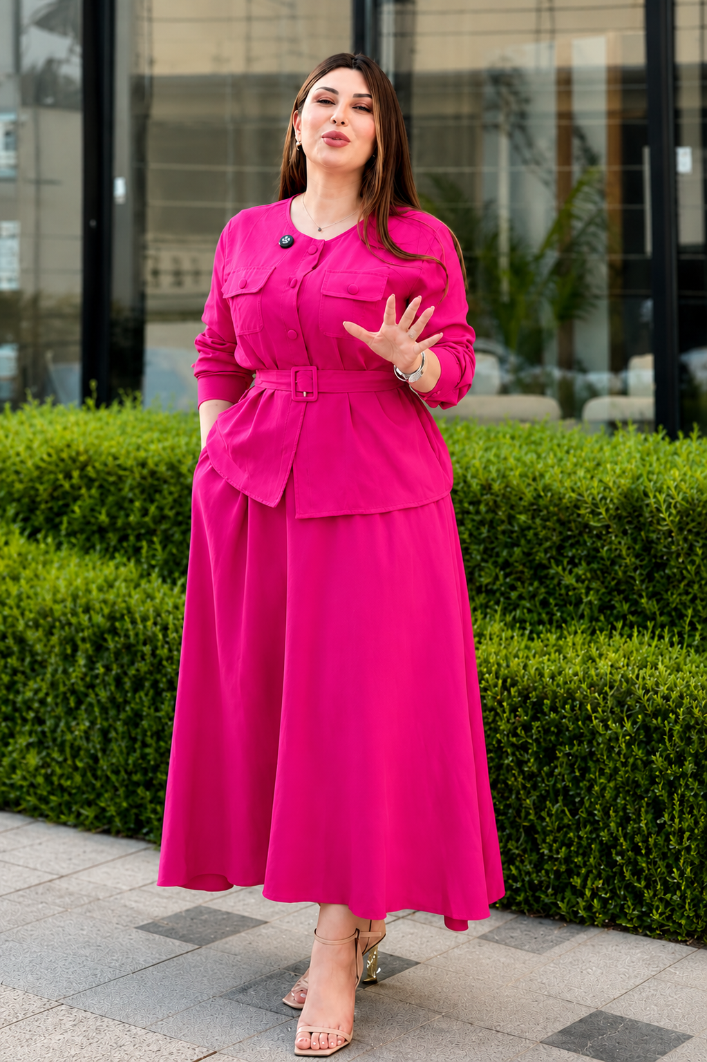Women's Rayon Co-Ord Set with Belt