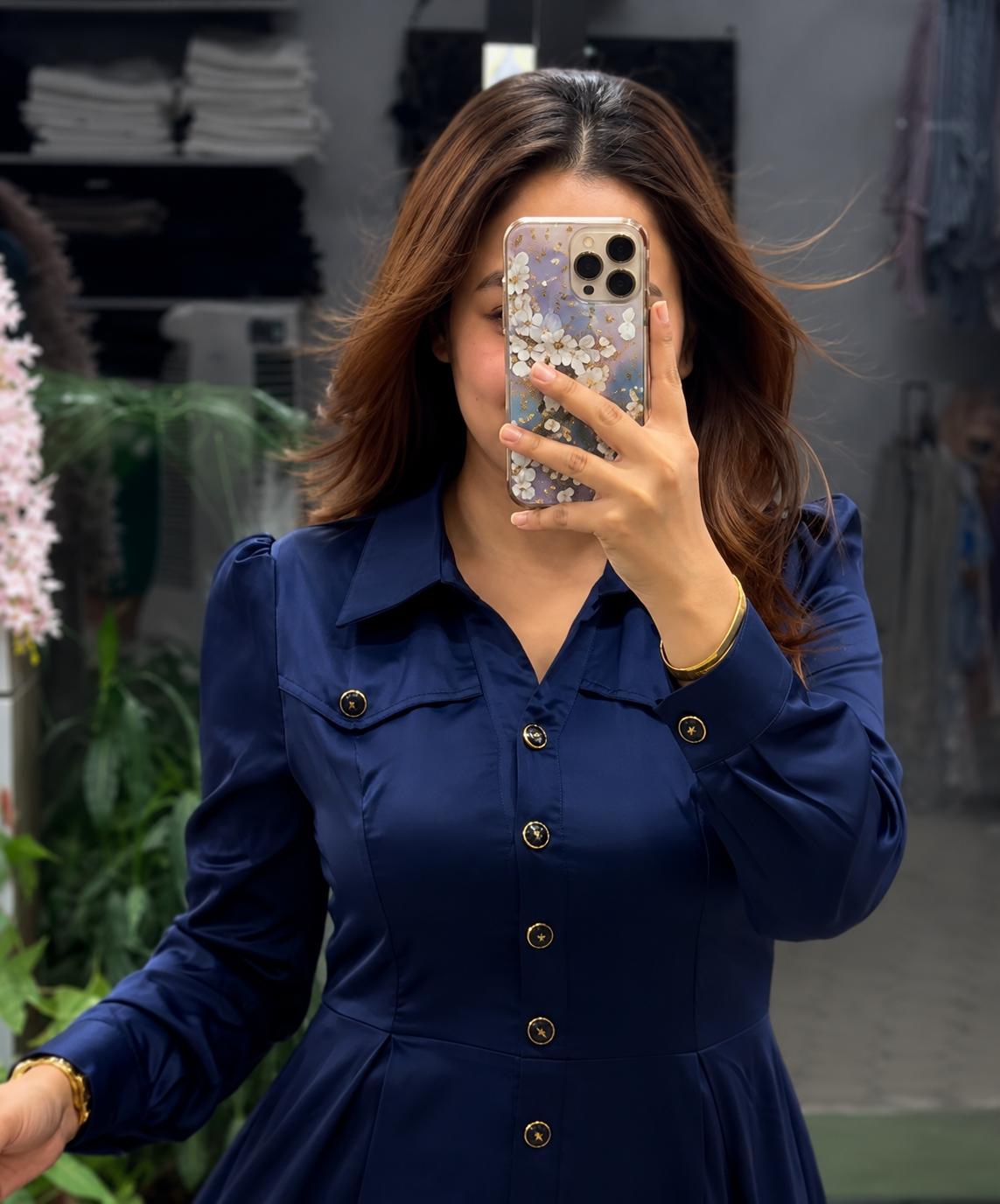 Navy Blue New Designer Rayon Dress