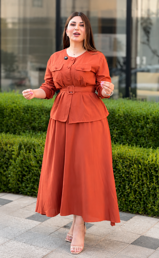Women's Rayon Co-Ord Set with Belt