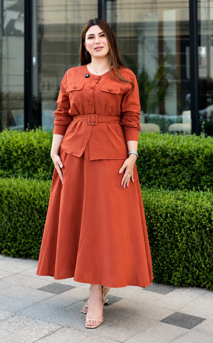 Women's Rayon Co-Ord Set with Belt