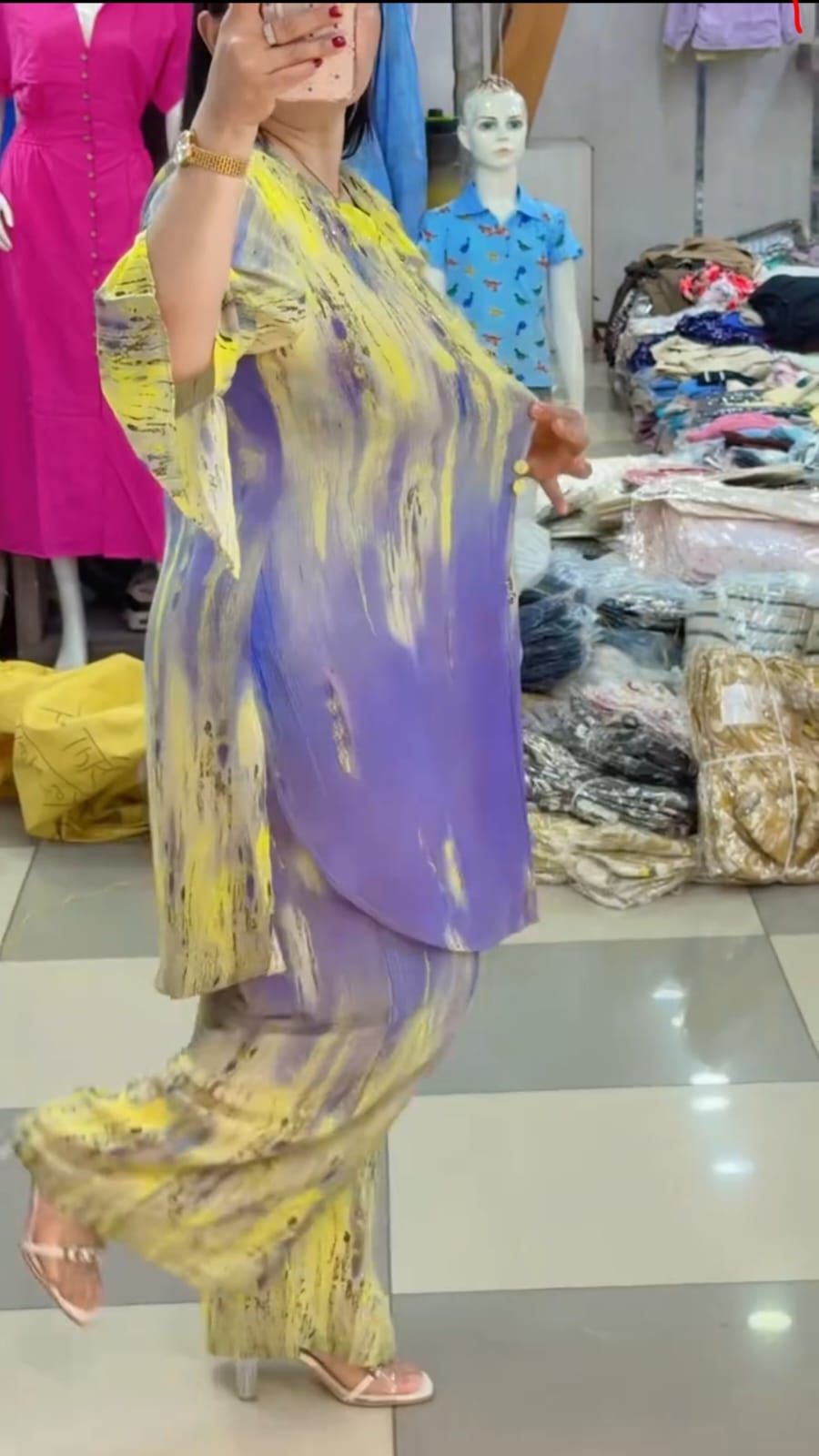 (Co-Ord} Long Suit St Kurta - Palazzo  Stylish Dress