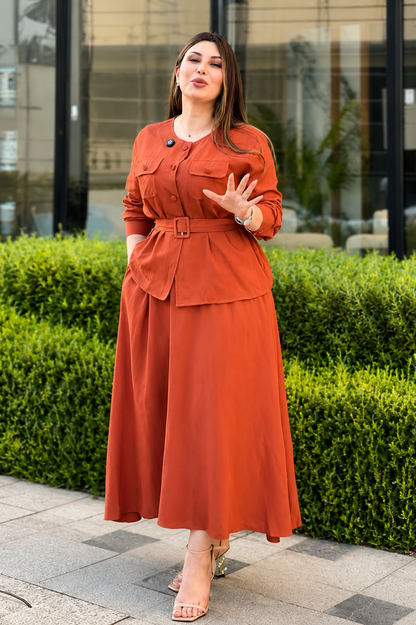 Women's Rayon Co-Ord Set with Belt