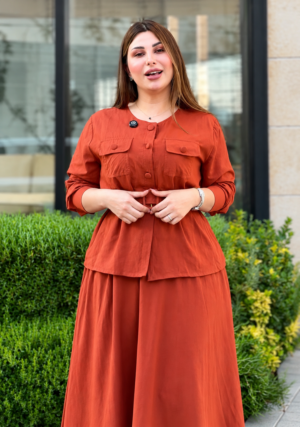 Women's Rayon Co-Ord Set with Belt