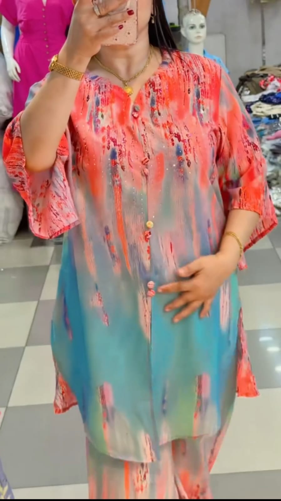(Co-Ord} Long Suit St Kurta - Palazzo  Stylish Dress