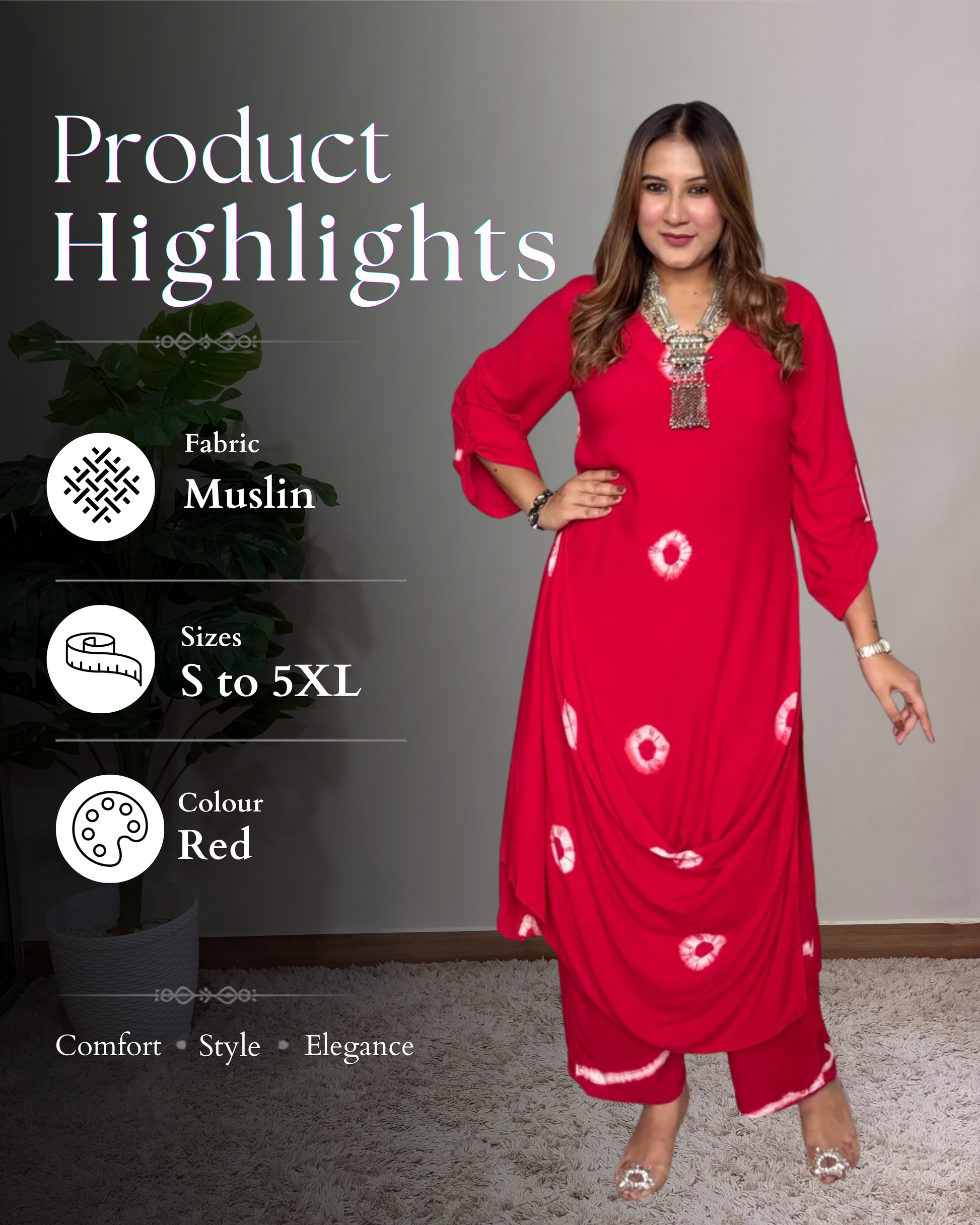 Bright Red Drape Cord Set