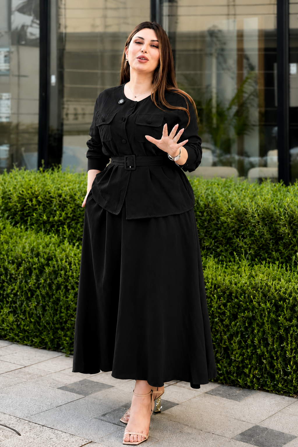 Women's Rayon Co-Ord Set with Belt
