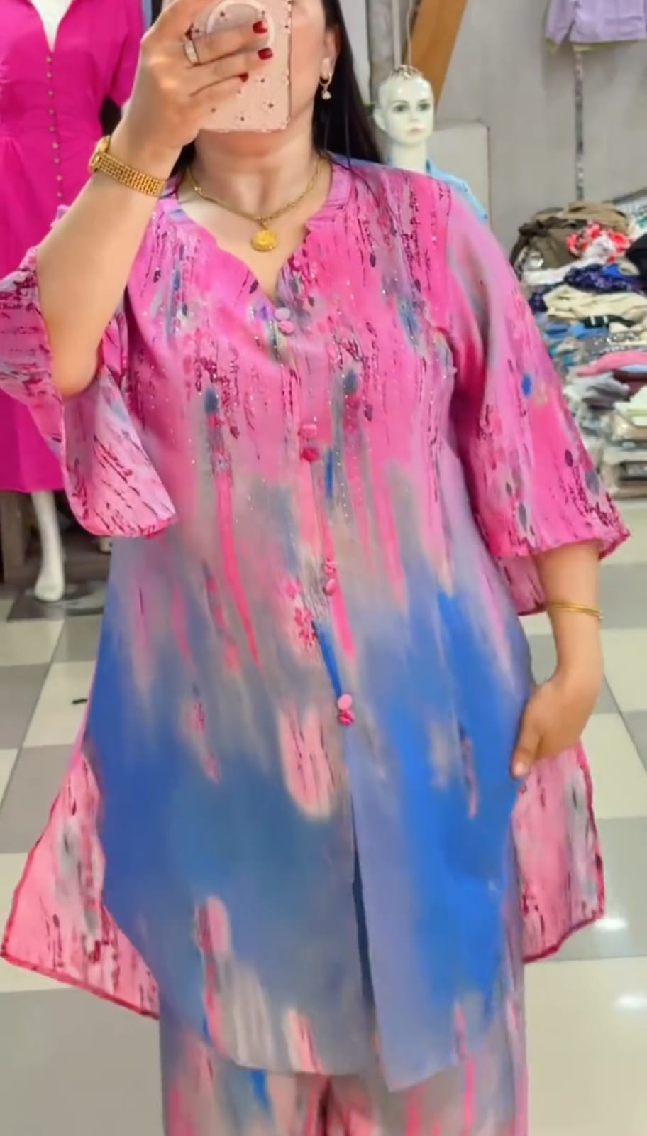 (Co-Ord} Long Suit St Kurta - Palazzo  Stylish Dress