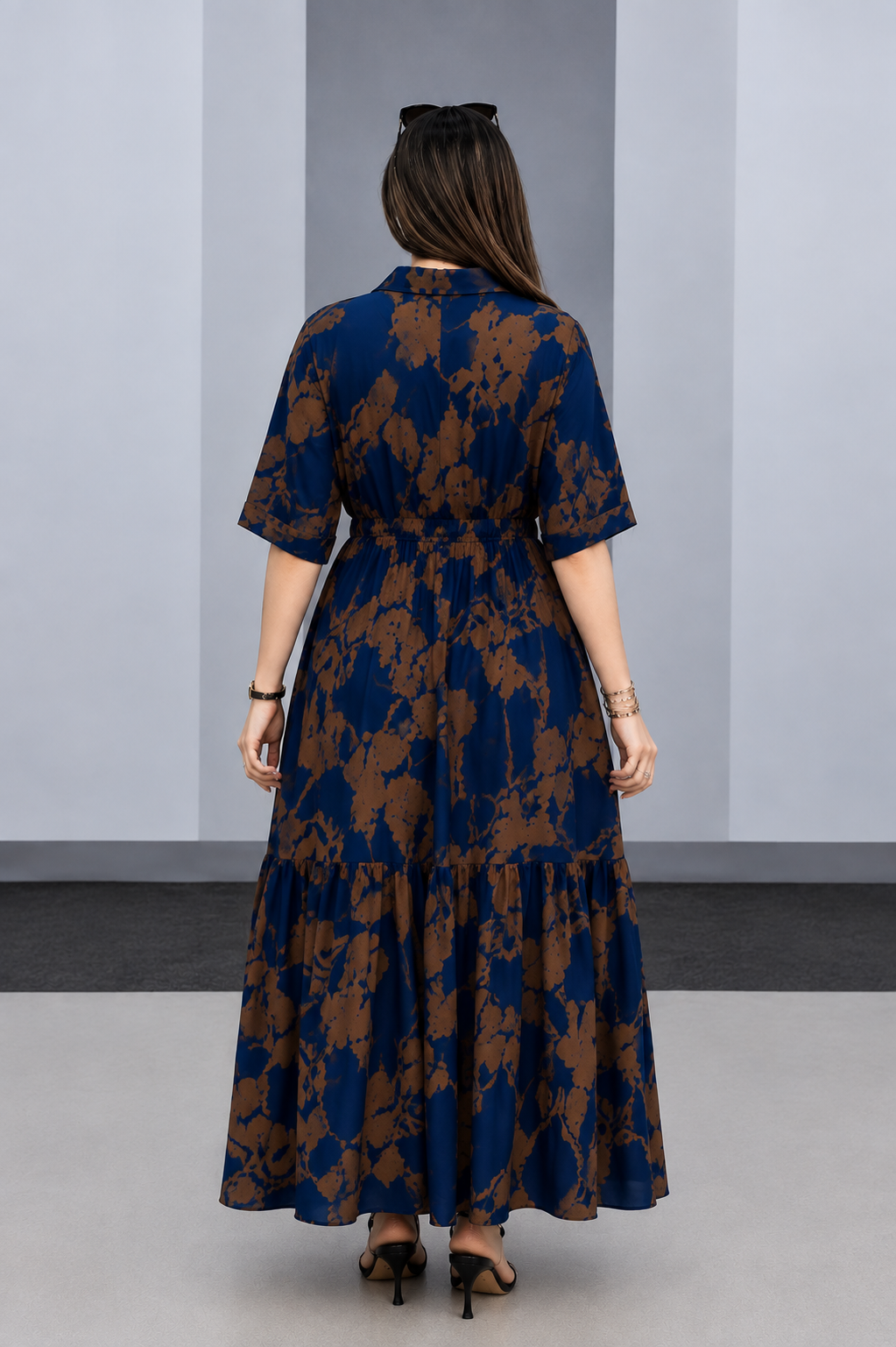 Arabic-code Premium Printed Rayon Maxi Dress