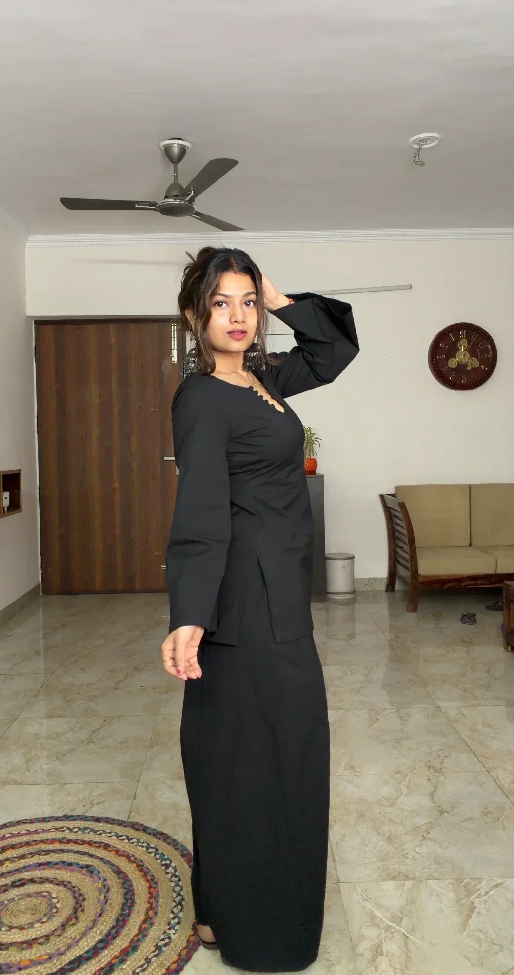 Kaali Noor Black Cotton Farshi Salwar Set for Women | Elegant Kurta Set | Dhirai
