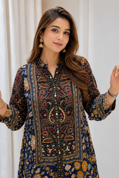 Preeti Premium Crepe Indo-Western Co-Ord Set