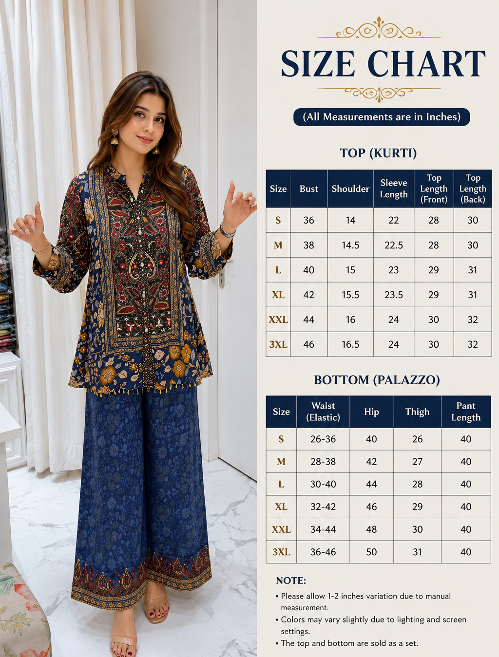 Preeti Premium Crepe Indo-Western Co-Ord Set
