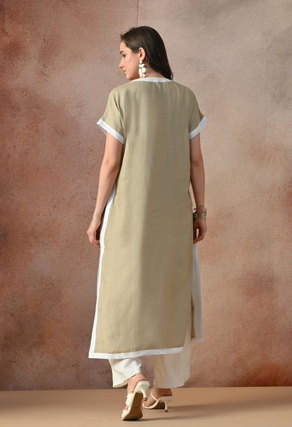 Elegant Linen Kurta Set