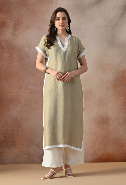 Elegant Linen Kurta Set