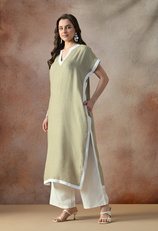 Elegant Linen Kurta Set