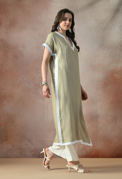 Elegant Linen Kurta Set