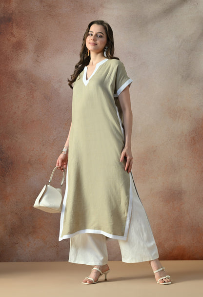 Elegant Linen Kurta Set