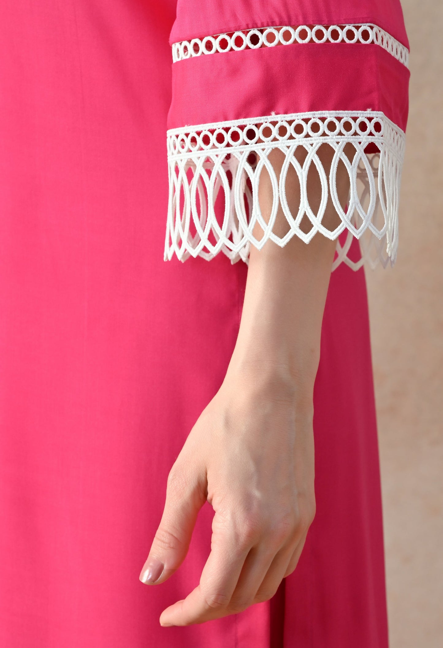 Pink Grace Lace Kurta Set