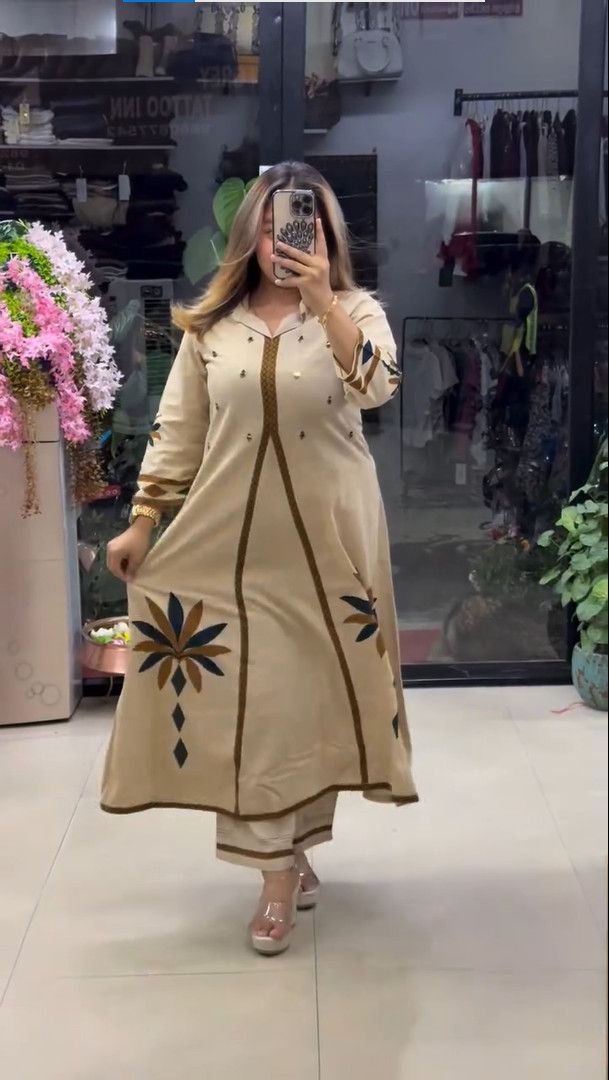 Luxury Ethnic Black A-Line Kurti