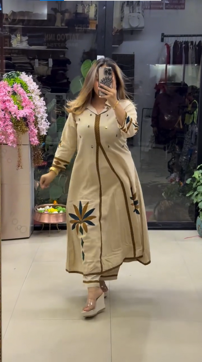 Luxury Ethnic Black A-Line Kurti