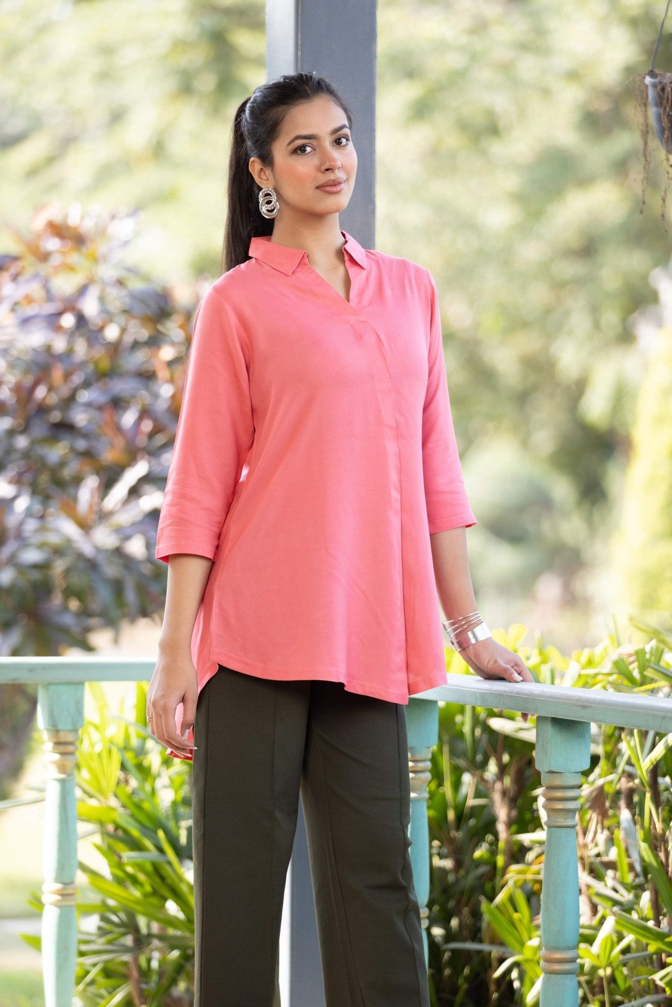 Georgia peach rayon flare top [ Premium 100% Rayon, Liva Certified ]