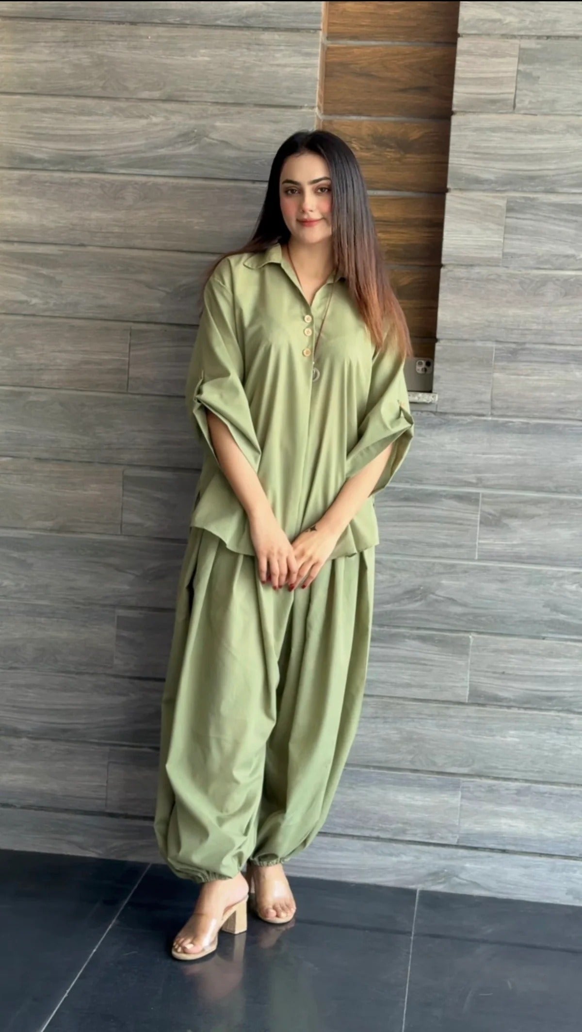 Ira Rayon Co-ord Set for Women | Relaxed Fit Shirt Top with Draped Pants