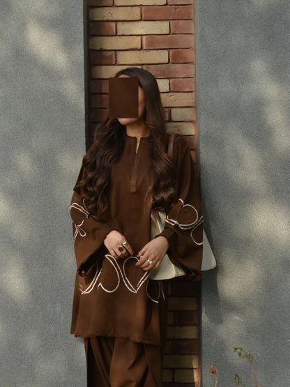 Embroidered Rayon Kurti with Farshi Salwar Set — Elegant Ethnic Co-Ord for Women