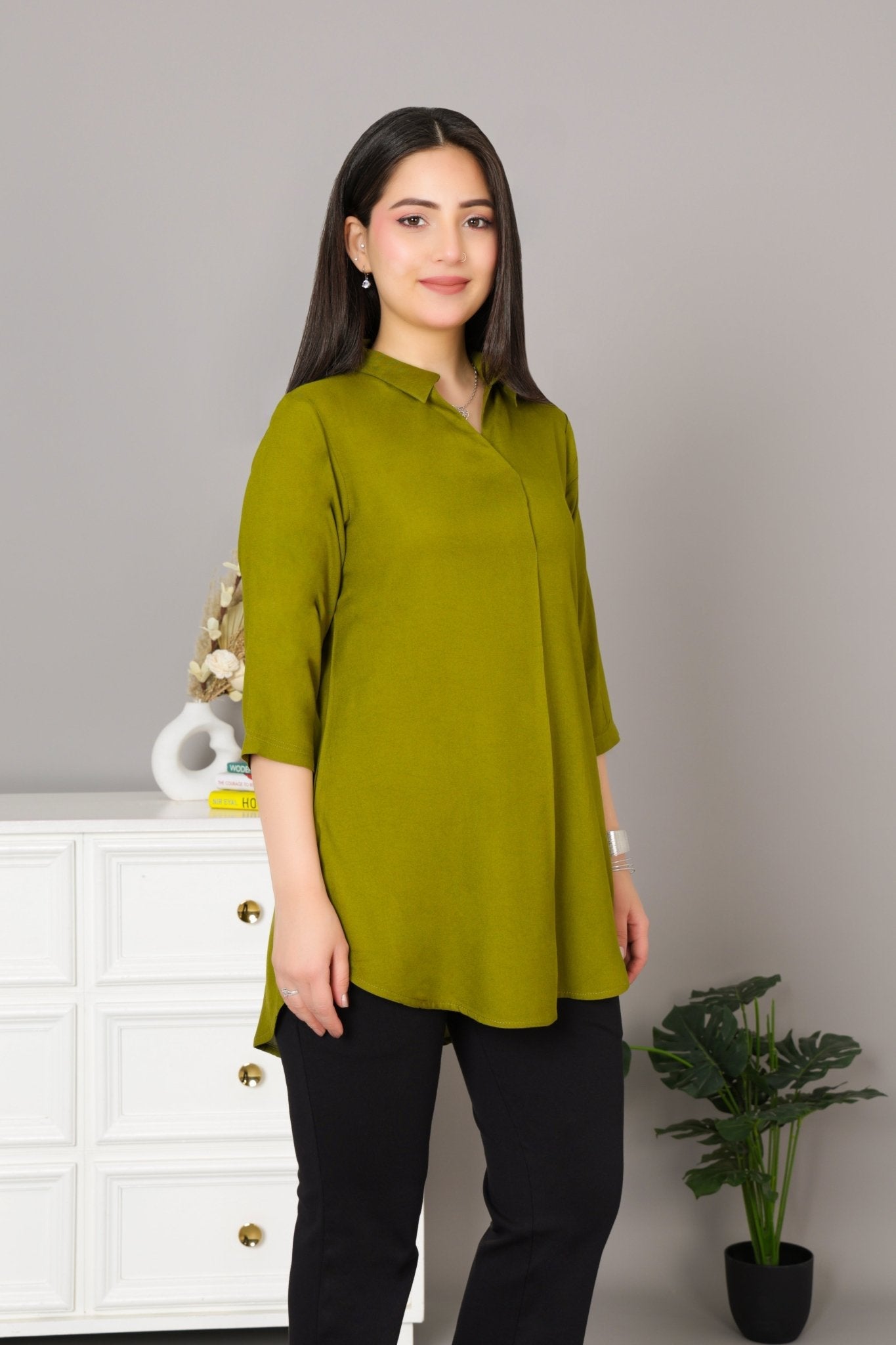 Mehndi rayon flare top [ Premium 100% Rayon, Liva Certified ]