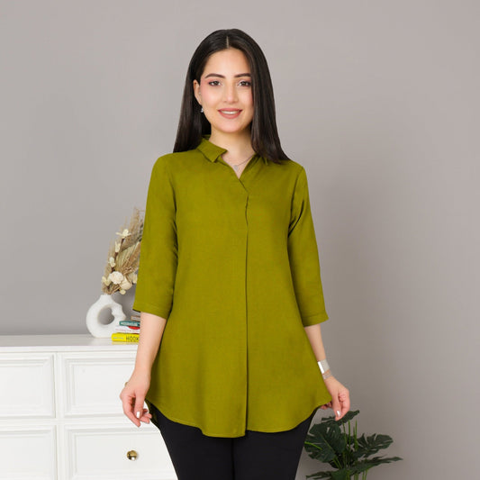 Mehndi rayon flare top [ Premium 100% Rayon, Liva Certified ]