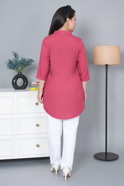 Rose rayon flare top [ 100% Rayon, Liva Certified ]