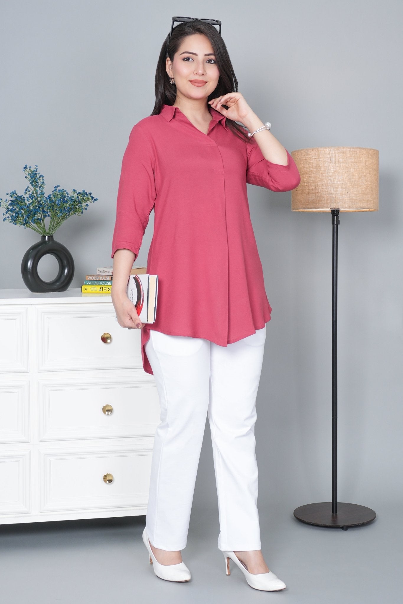 Rose rayon flare top [ 100% Rayon, Liva Certified ]