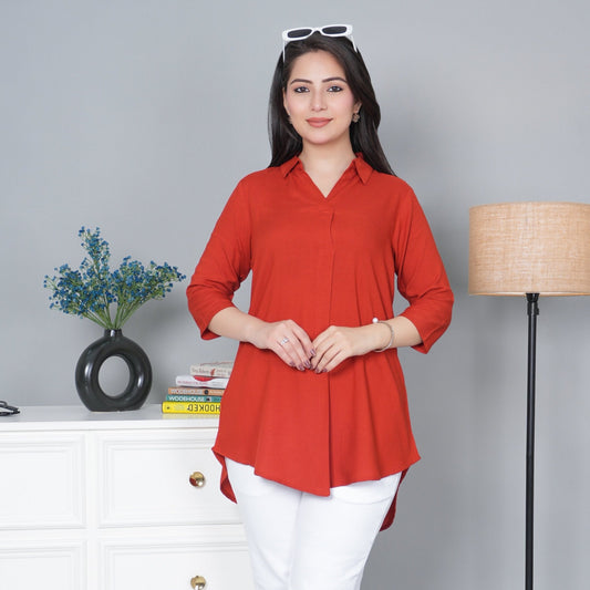 Rust rayon flare top [ Premium 100% Rayon, Liva Certified ]
