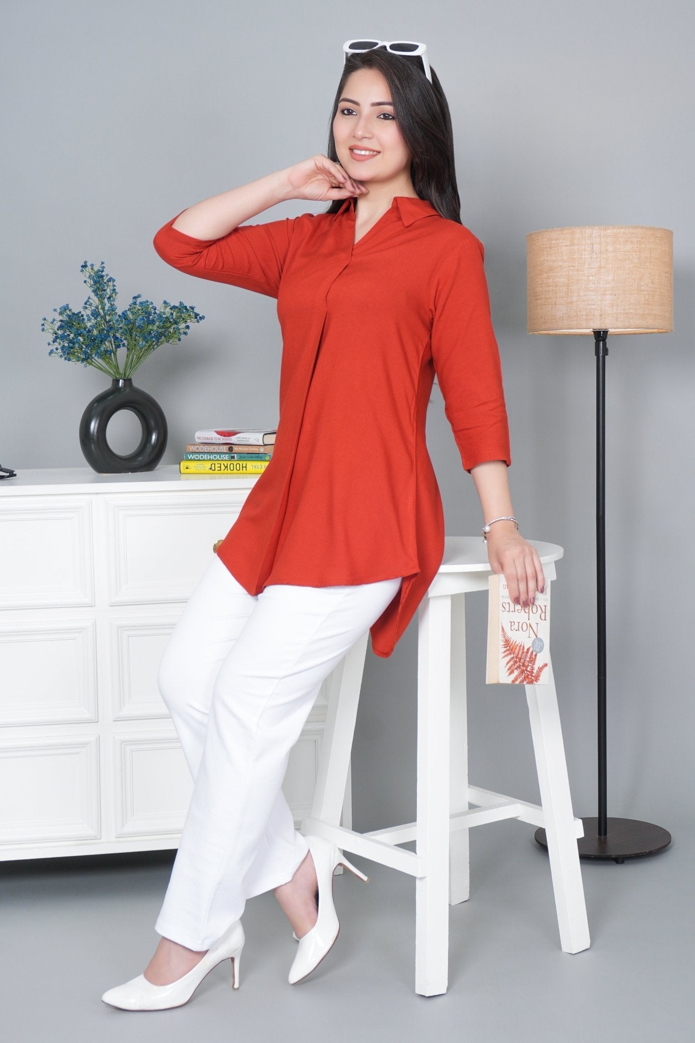 Rust rayon flare top [ Premium 100% Rayon, Liva Certified ]