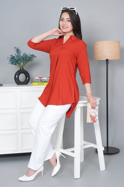 Rust rayon flare top [ Premium 100% Rayon, Liva Certified ]