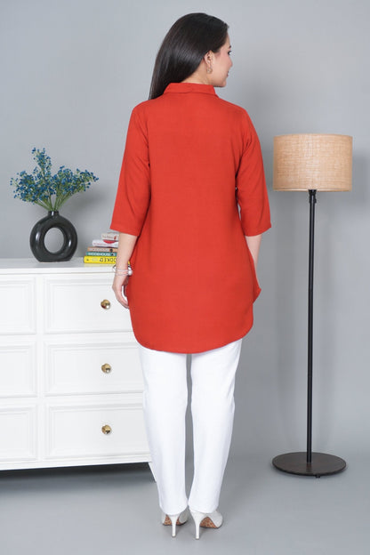 Rust rayon flare top [ Premium 100% Rayon, Liva Certified ]