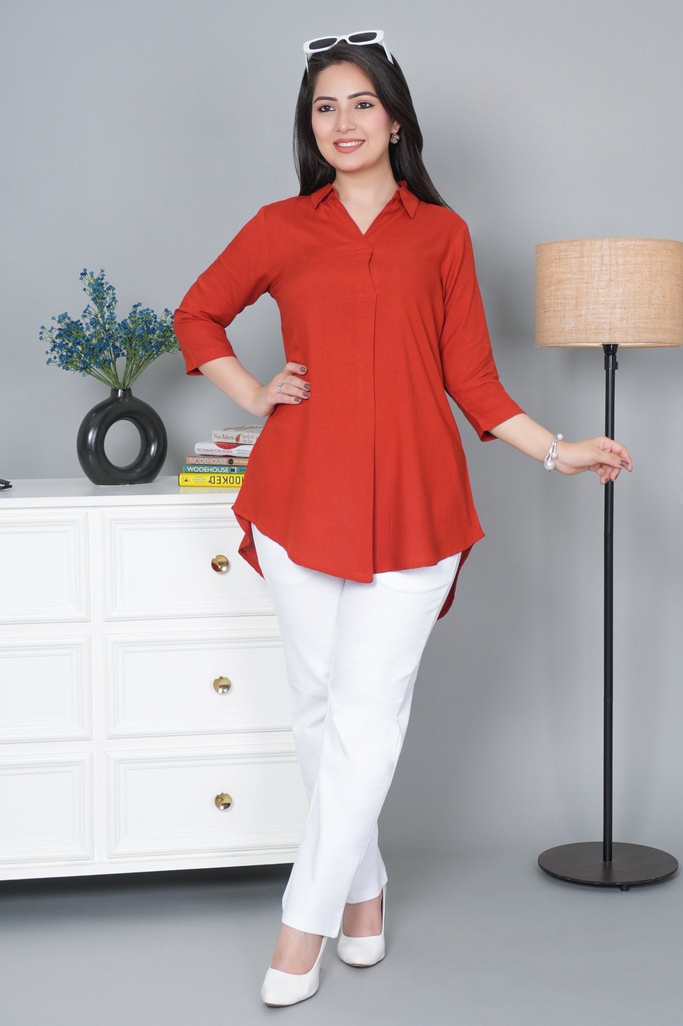 Rust rayon flare top [ Premium 100% Rayon, Liva Certified ]