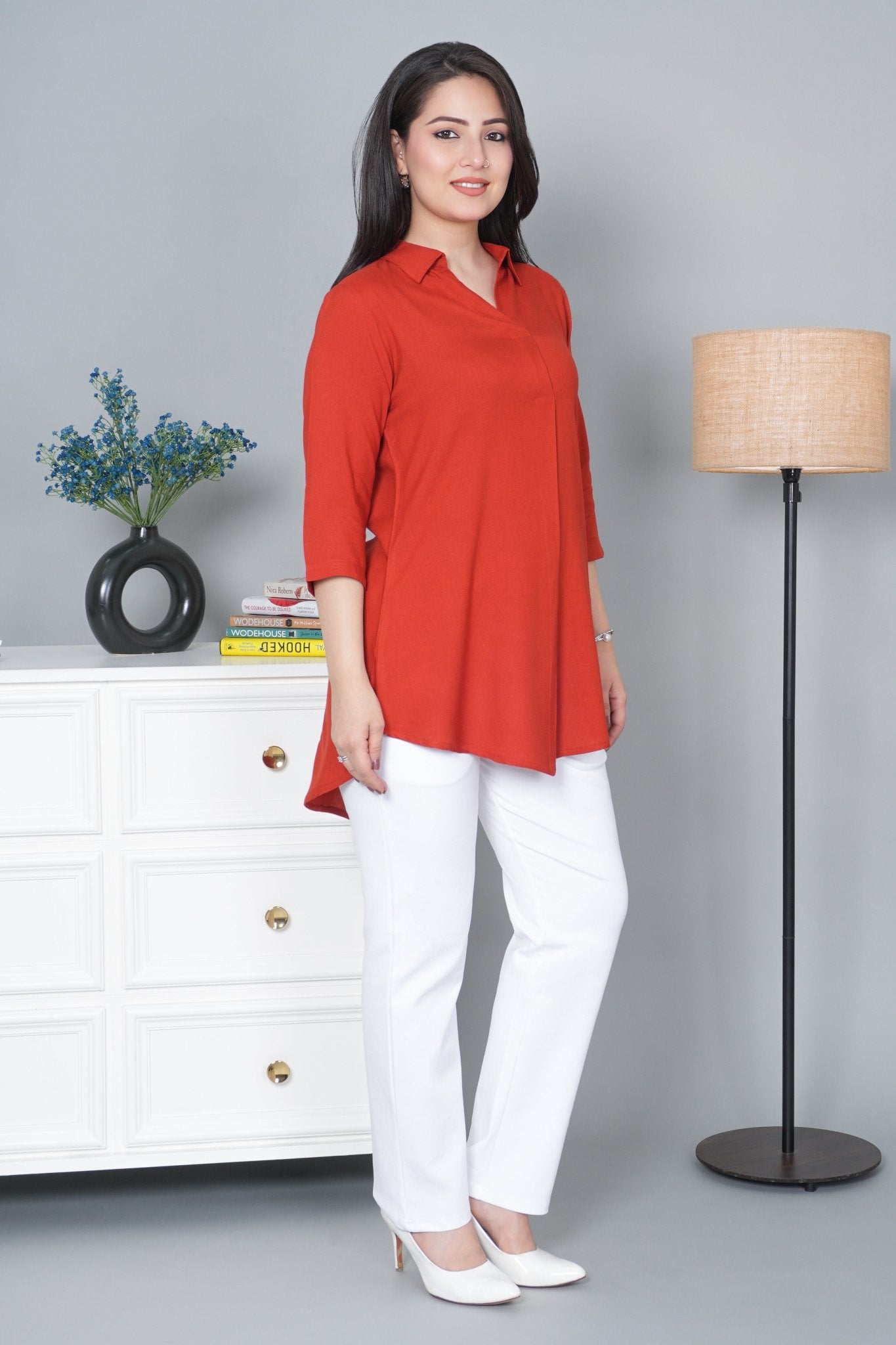 Rust rayon flare top [ Premium 100% Rayon, Liva Certified ]