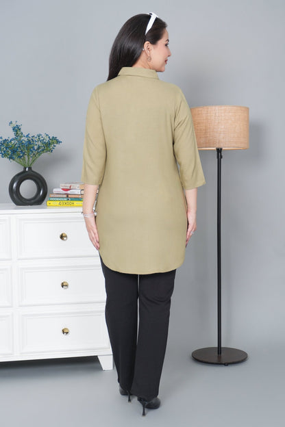 Tea leaf rayon flare top [ 100% Rayon, Liva Certified ]
