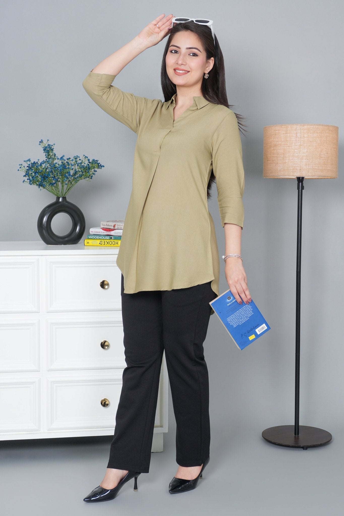 Tea leaf rayon flare top [ 100% Rayon, Liva Certified ]