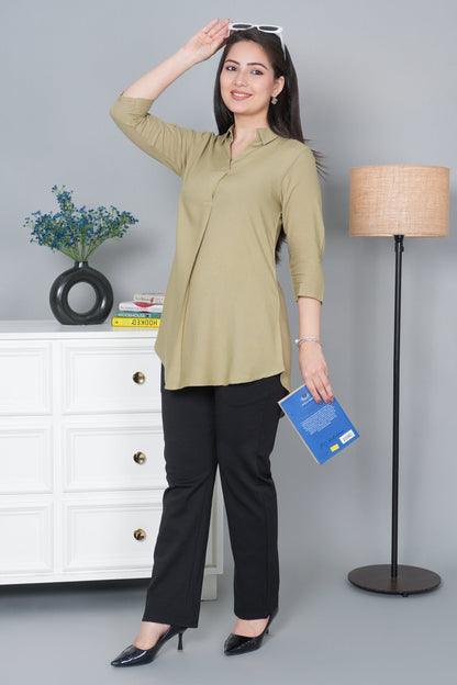 Tea leaf rayon flare top [ 100% Rayon, Liva Certified ]