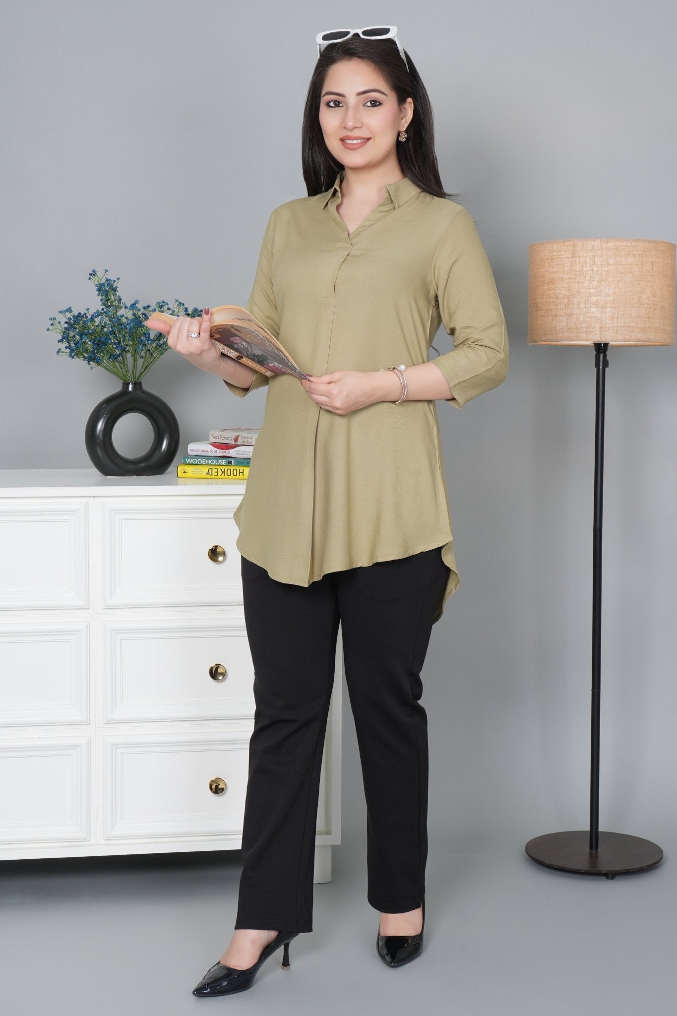 Tea leaf rayon flare top [ 100% Rayon, Liva Certified ]