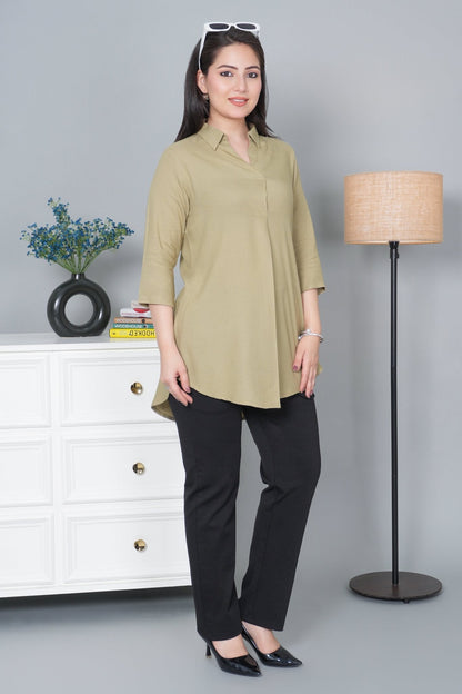 Tea leaf rayon flare top [ 100% Rayon, Liva Certified ]