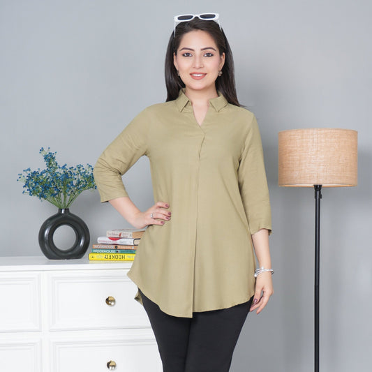 Tea leaf rayon flare top [ 100% Rayon, Liva Certified ]
